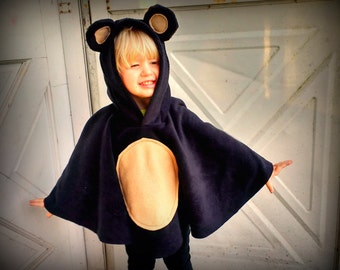 Bear poncho for baby/toddler/ kids/ Adult your Custom Color choice wilderness