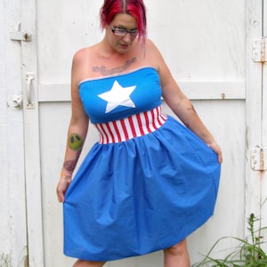 CAPTAIN AMERICA inspired costume Cosplay party Dress AVENGERS