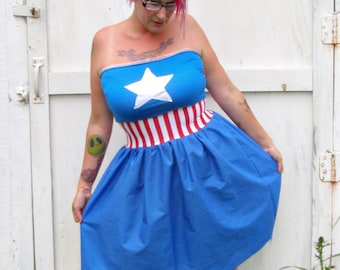 CAPTAIN AMERICA inspired costume Cosplay party Dress AVENGERS