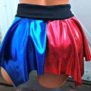 Suicide inspired Harley miss Quinn costume Cosplay pixie hem mini skirt