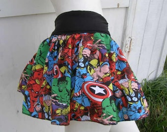 Comic Books Super Hero retro geek Skirt custom made con convention clothes