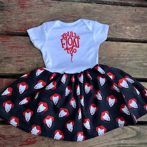 It killer clown Onsie baby dress or toddler tshirt dress horror movie