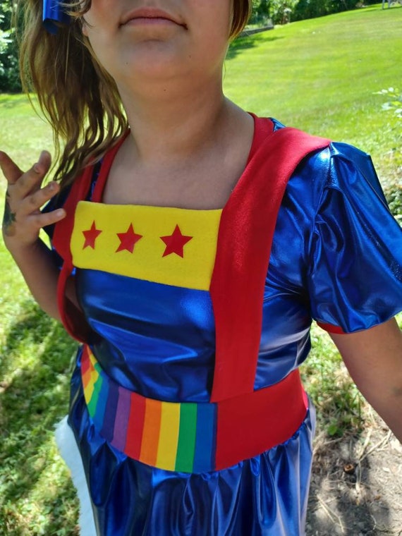 DELUXE Metallic Rainbow Brite Inspired Suspender Dress Cosplay