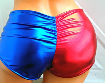 Suicide inspired Harley costume Quinn Cosplay scrunch butt booty shorts