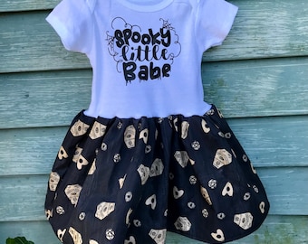 Spooky little babe Onesie baby dress or toddler tshirt dress ouija coffin gothic wicca