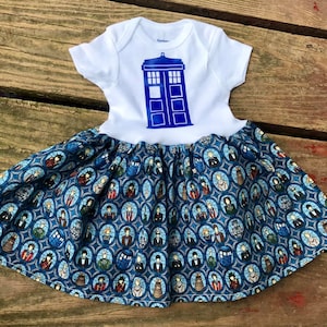 Police box Onsie bodysuit baby dress or toddler tshirt dress Who tv Doctor