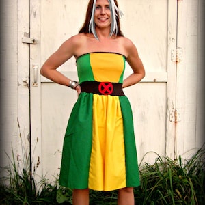 Rogue X Men vestido inspirado Cosplay Traje Halloween mujeres Y más tamaño personalizado hecho a mano