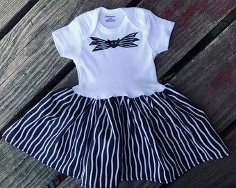 Jack Skellington Onesie vestido de bebé o vestido de camiseta para niños pequeños Película de pesadilla Halloween