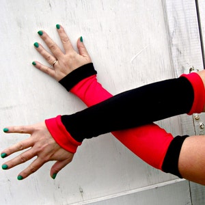 Harley Q inspired Arm Warmer Gloves Cosplay Costume