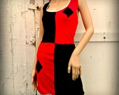 Harley Quinn Halloween your choice length dress costume Cosplay Arkham Shirt