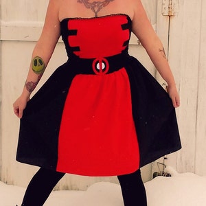 Deadpool inspired dress Cosplay Costume Halloween AND plus size custom, handmade fashion