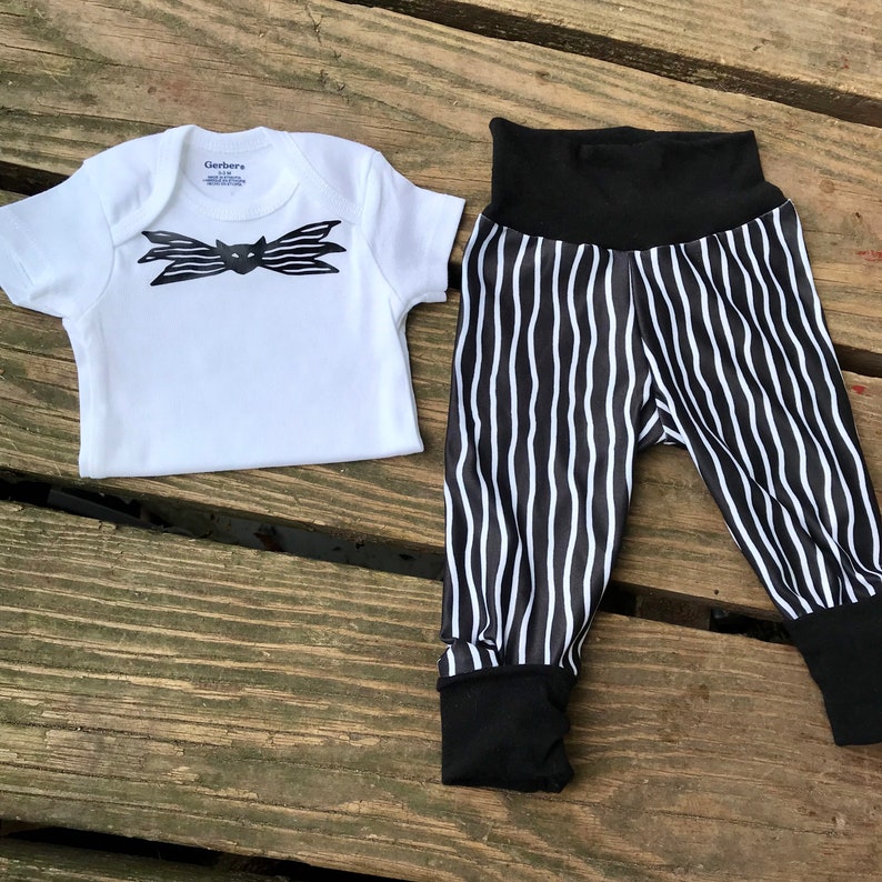 Jack Suit baby onesie or toddler tshirt and grow with me joggers set layette gift Skellington the pumpkin king Halloween costume image 1