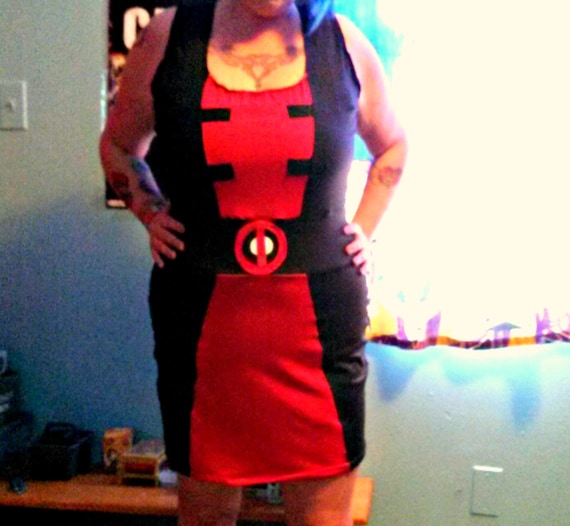 Lady Deadpool Inspired Bodycon Dress Cosplay Costume Halloween Womens AND  Plus Size Custom Handmade - Etsy
