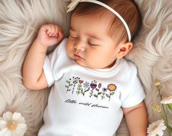 Little Wild Flower Baby Onesie or Toddler Tee | Boho Floral Shirt for Girls | Gender Neutral Baby Gift | Infant to 5T Sizes Available
