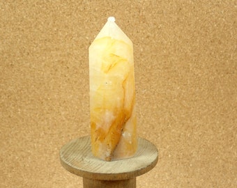 3.4in Golden Healer Tower Display Specimen - Smooth Polished Natural Stone Specimen - Collectible Mineral and Display Piece