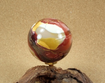 58mm Mookaite Sphere Mineral Specimen - Smooth Round Polished Natural Stone Ball - Collectible Mineral and Display Piece