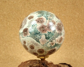 63mm Starburst Jasper Sphere Mineral Specimen - Smooth Round Polished Natural Stone Ball Specimen for Display - Collectible Minerals