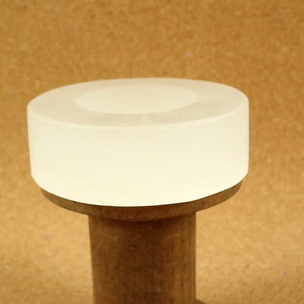 2.6in White Selenite Sphere Holder - Small Carved Smooth Chatoyant Stand Natural Gemstone Decoration
