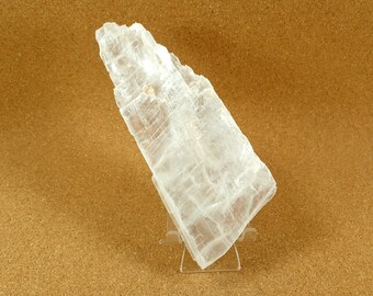 7in White Selenite Slab Mineral Specimen - Smooth Semi-Transparent Slice Natural Gemstone Decoration