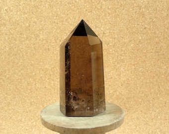 2.6in Smokey Quartz Point Mineral Specimen - Carved Polished Tower Point for Home Decor Display Item or as a Gift