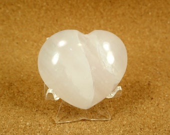 1.7in Mangano Calcite Heart - Smooth UV Reactive Polished Display Mineral or Home Decoration