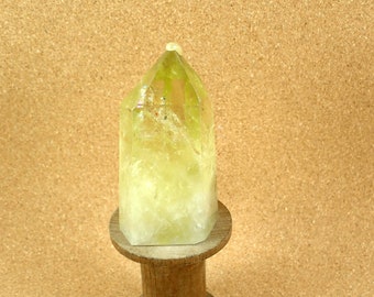 3.6in Citrine Point Mineral Specimen - Yellow Smooth Rainbow Polished Natural Gemstone for Rock Collectors and Display