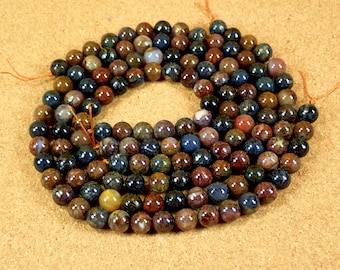 9mm Pietersite Round Beads - Center Drilled Polished Smooth Ball Beads for Jewelry Making and Crafts