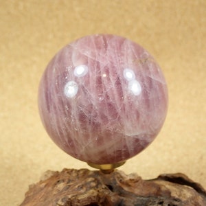 51mm Lavender Rose Quartz Sphere Mineral Specimen - Smooth Polished Round Ball Natural Stone Specimen - Collectible Mineral