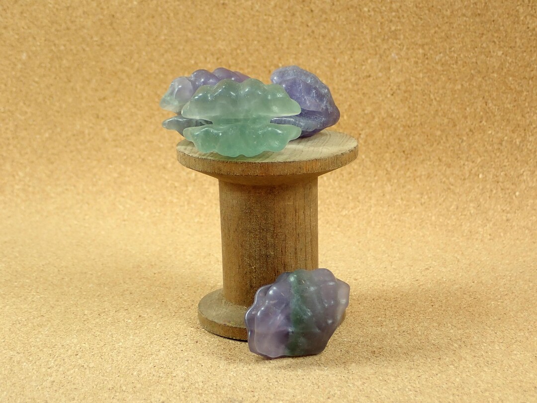 1in Fluorite Clam Shell Mineral Specimen - Carved Matte Finish Green ...