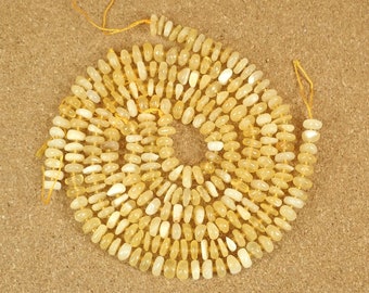 8mm Yellow Calcite Beads - Smooth Irregular Center Drilled Rondelle Beads for Jewelry Making and Crafts