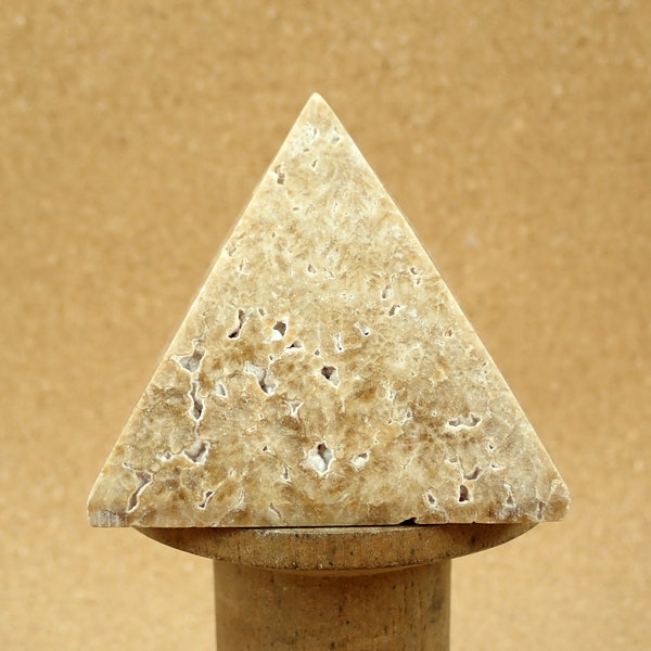 1.9in Chocolate Calcite Pyramid Mineral Specimen - Smooth Polished Gemstone Specimen and Display Piece for Collectors
