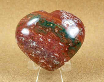 2.5in Ocean Jasper Heart Mineral Specimen - Natural Stone Smooth Mineral Specimen for Rock Collectors and for Display
