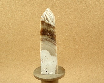 4.7in Chocolate Calcite Tower - Polished Gemstone Point Mineral Specimen and Display Piece for Collectors