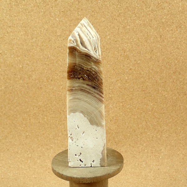 4.7in Chocolate Calcite Tower - Polished Gemstone Point Mineral Specimen and Display Piece for Collectors