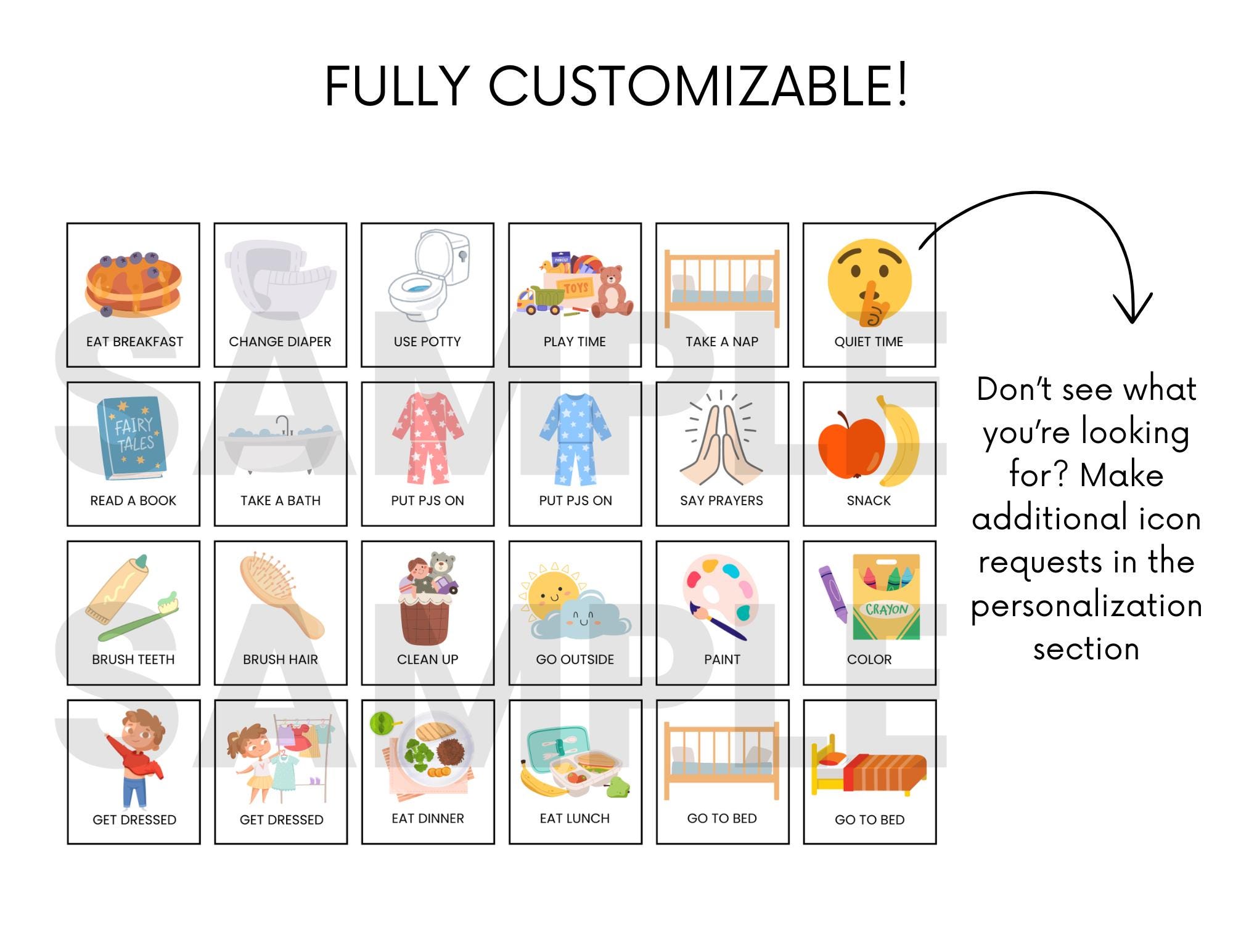 Kids Daily Routine Chart: Customizable Morning & Bedtime Visual ...