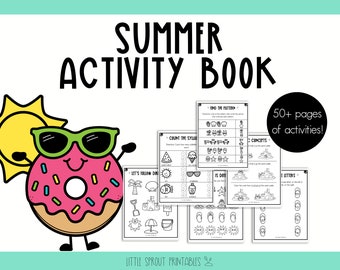 Sommer-Aktivitäts-Buch: Vorschul- und Kleinkind-Arbeitsblätter (Digitaler Download)