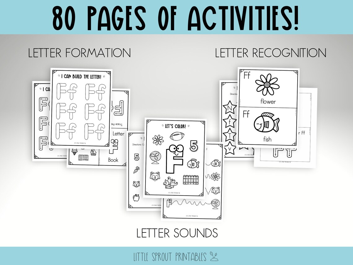 Alphabet Activity Book Letters F-J Preschool Worksheets Alphabet ...