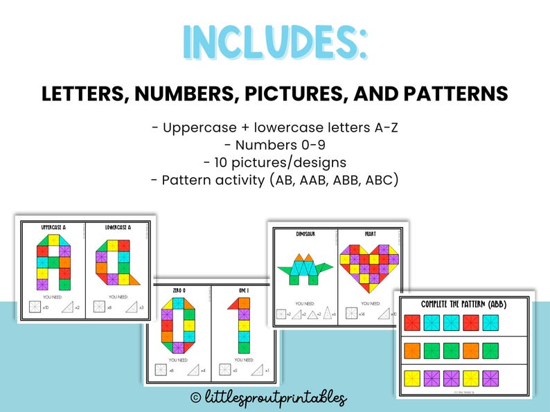 Magnetic Tiles Templates: Toddler Learning Activity Cards (Digital Download) image 2