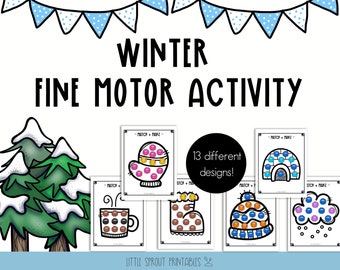 Winter Fine Motor Activity: Christmas Toddler Worksheets (Digital Download)