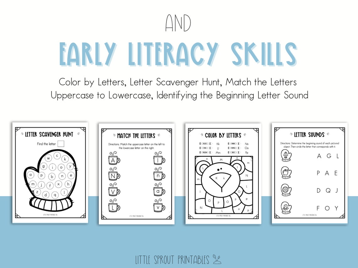 Winter Activity Book Preschool Worksheets Toddler - Etsy