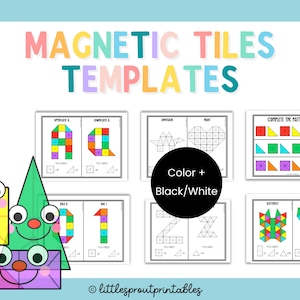 Magnetic Tiles Templates: Toddler Learning Activity Cards (Digital Download) image 1