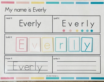 Personalized Name Recognition Mat: Homeschool Printable Activity (Digital Download