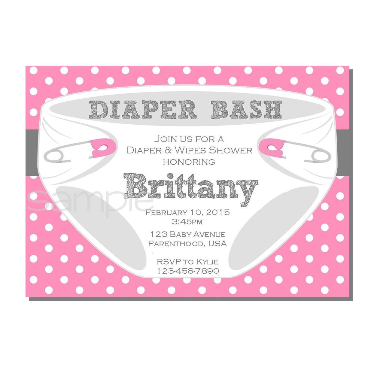 diaper invitation shower bash