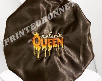 Melanin Queen Satin Sleep Bonnet: Adult Hair Cap