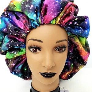 Cuffia da doccia, cuffia da doccia impermeabile, cuffia da doccia XL, cuffia da doccia JUMBO, cuffia da bagno, cura dei capelli, cuffia con stelle della galassia, capelli, doccia EXTRA large, giornata della terra