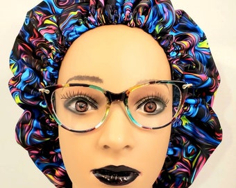 Waterproof Swirly Shower Cap: Jumbo XL for Natural Hair