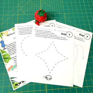 Beginner Sewing practice sheets, printable sewing pages, stitching lesson, sewing on paper, learn to sew, machine sewing activity, digital