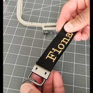 Personalized/Custom Embroidered Key Fob keychain, Embroidered Name keychain strap, Wrist Lanyard, Key Holder, backpack name tag, luggage tag