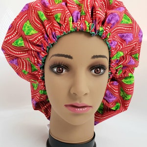 Satin Hair Bonnet, Handmade Sleep Hat, Hair Care Accessories, Night Cap for Women, Bridesmaid Gift, Girls Hair Bonnet