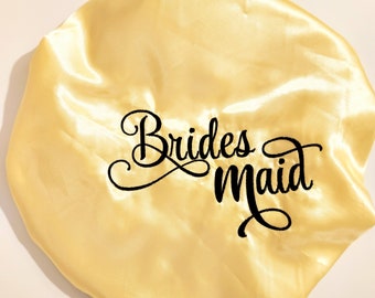 Wedding Gift, Bridesmaid Satin Sleep Bonnet, Bridal Party Hair Care